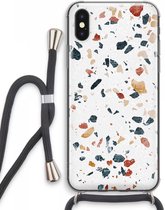 Case Company® - iPhone XS Max hoesje met Koord - Terrazzo N°4 - Telefoonhoesje met Zwart Koord - Extra Bescherming aan alle Kanten en Over de Schermrand