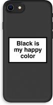 Case Company® - iPhone SE 2020 hoesje - Black is my happy color - Biologisch Afbreekbaar Telefoonhoesje - Bescherming alle Kanten en Schermrand