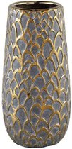 PTMD Merle Ronde Bloempot - H37 x Ø16 cm - Keramiek - Goud