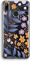 Case Company® - Huawei P Smart (2019) hoesje - Flowers with blue leaves - Soft Cover Telefoonhoesje - Bescherming aan alle Kanten en Schermrand