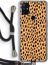 Case Company® - OnePlus Nord N10 5G hoesje met Koord - Panter - Telefoonhoesje met Zwart Koord - Bescherming aan alle Kanten en Over de Schermrand