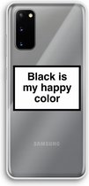 Case Company® - Samsung Galaxy S20 hoesje - Black is my happy color - Soft Cover Telefoonhoesje - Bescherming aan alle Kanten en Schermrand