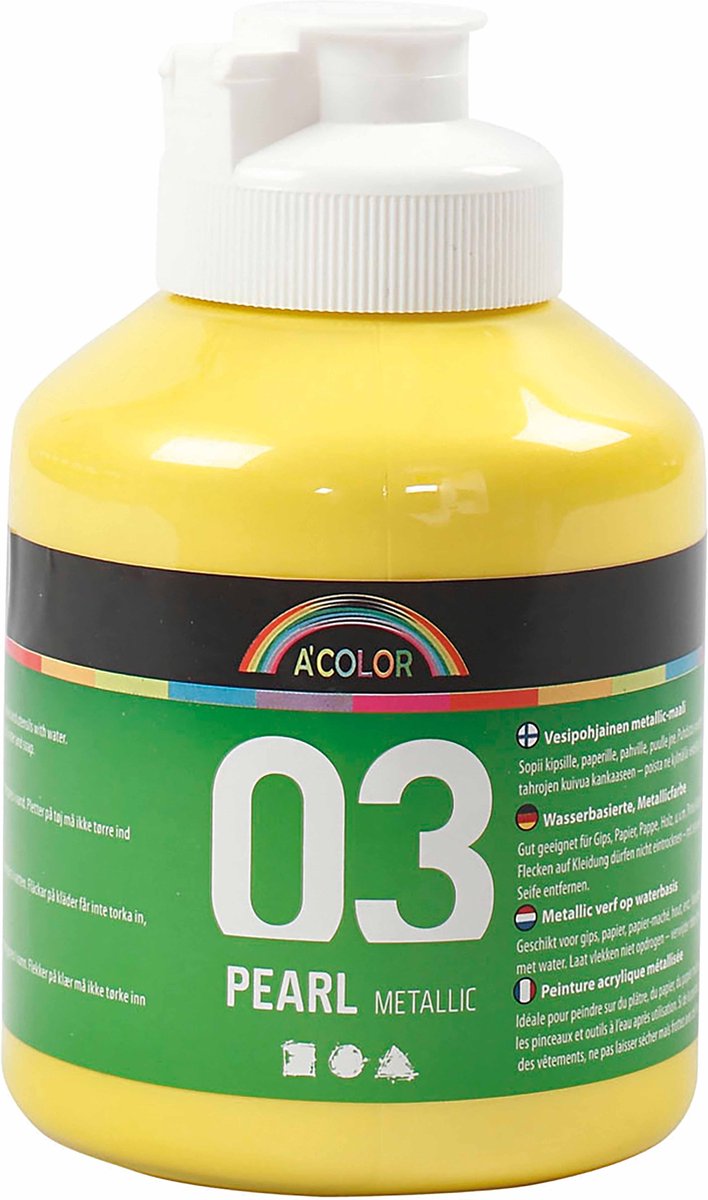 A-Color metallic acrylverf, geel, 03- metallic, 500 ml