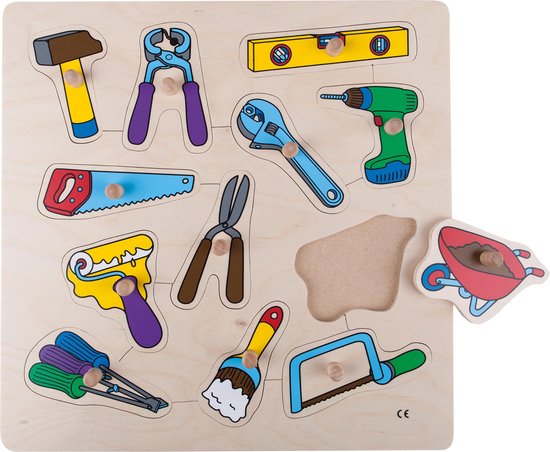 Inlegpuzzel Gereedschap 34x34cm 12 stukjes - Educo