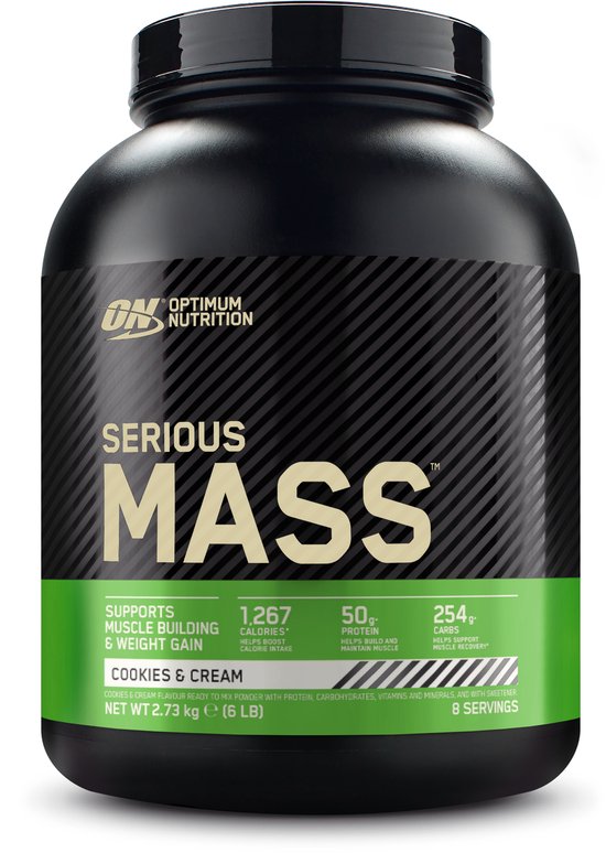 Optimum Nutrition Serious Mass – Cookies & Cream – Mass Gainer – Weight Gainer – 2727 gram (8 servings)