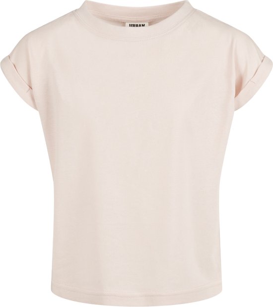 Urban Classics - Organic Extended Shoulder Kinder T-shirt - Kids 134 - Roze