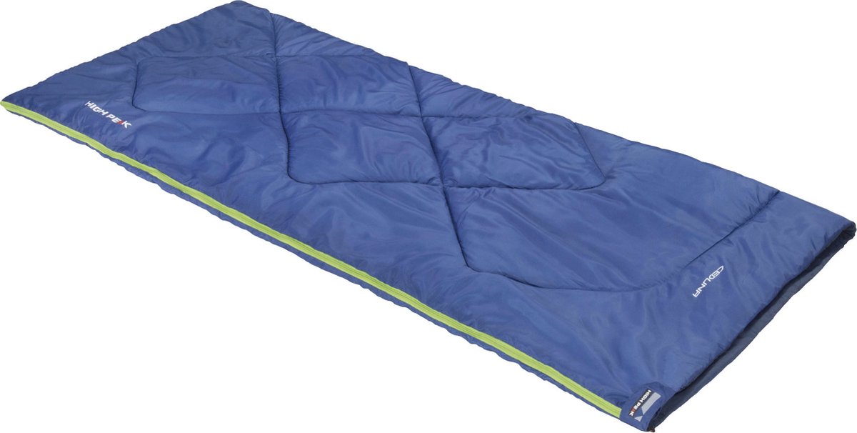 High Peak Ceduna, comfort deken slaapzak met veel bewegingsvrijheid, blauw, voor volwassenen,zomerslaapzak, temperatuur +14°C, inclusief opberghoes,  ideaal voor camping, festival en vriendenbezoek, huidvriendelijk, milieuvriendelijk, waterafstotend
