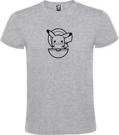Grijs T-shirt ‘Pikachu in Pokeball’ Zwart Maat XXL