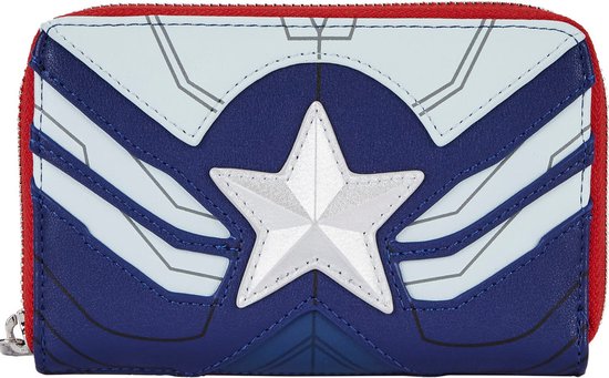 Loungefly : Marvel Captain America Cosplay Portefeuille à fermeture éclair