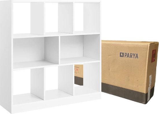 Parya Home - Boekenkast - Met open vakken - 8 vakken - Wit van parya-home — afbeelding 2