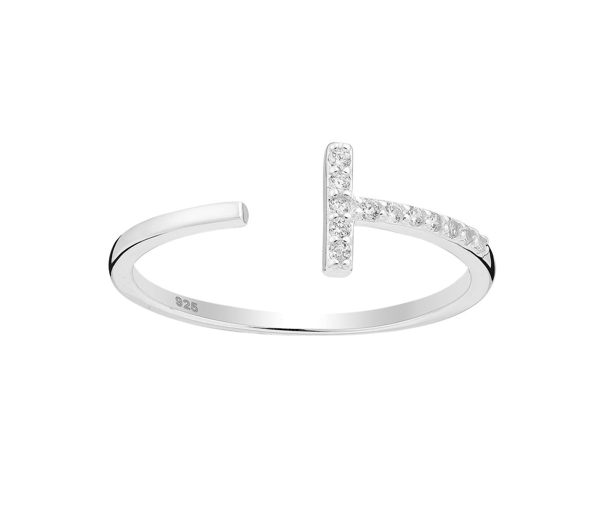 Ring dames verstelbaar zilver met kristallen - Zilveren multimaat ring 925 Sophie Siero Ligna - met geschenkverpakking
