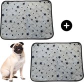Luxe puppy training pad - set van 2 - grijs - sterren motief - 60x45cm - plasmat- wasbaar - herbruikbaar
