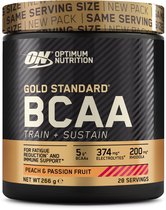 Optimum Nutrition Gold Standard BCAA - Peach & Passion Fruit - Aminozuren - Train & Sustain - 266 gram (28 doseringen)