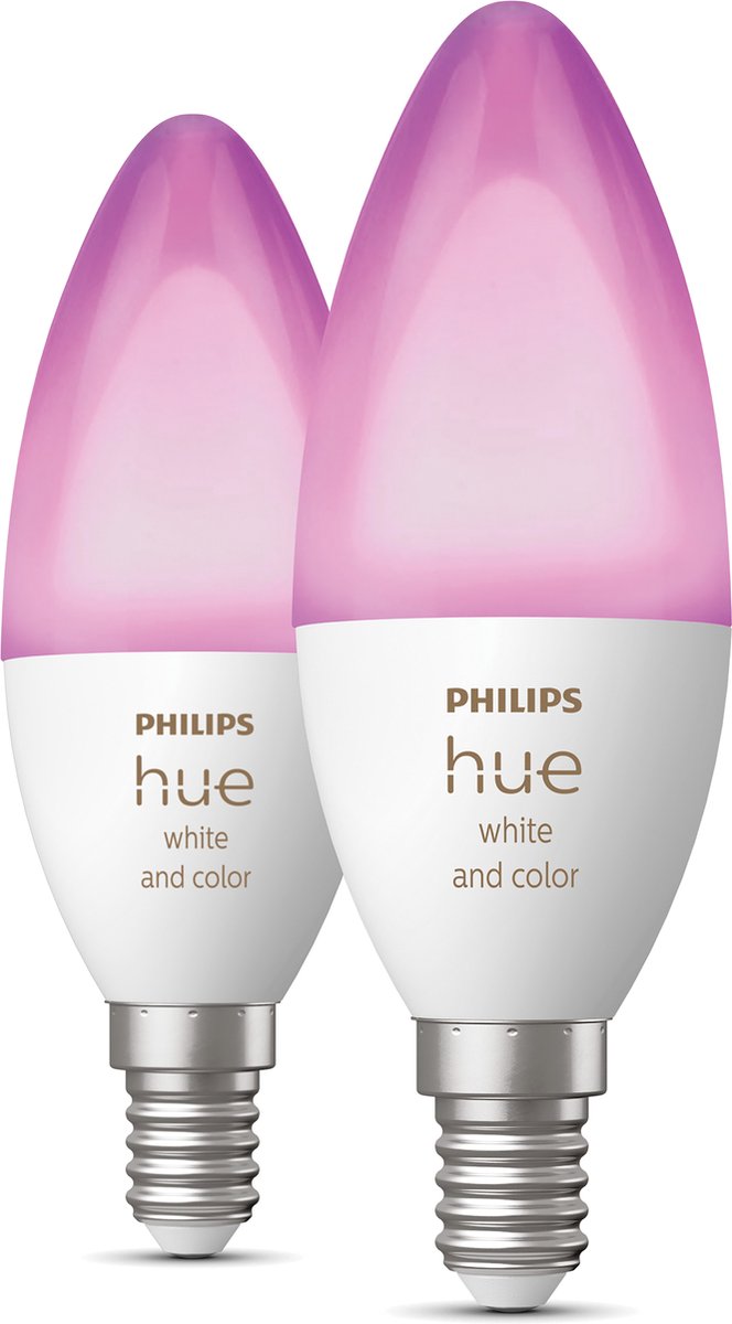 Philips Hue Kaarslamp Lichtbron E14 Duopack - wit en gekleurd licht - 5,2W - Bluetooth - 2 Stuks — afbeelding 3