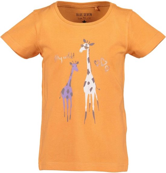 Blue Seven-Kids girls knitted T-shirt-Carrot orig-Orange