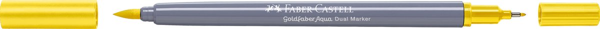 Faber-Castell - Duo aquarelmarker Goldfaber - cadmium geel 107 - brush / 0,6mm - FC-164607