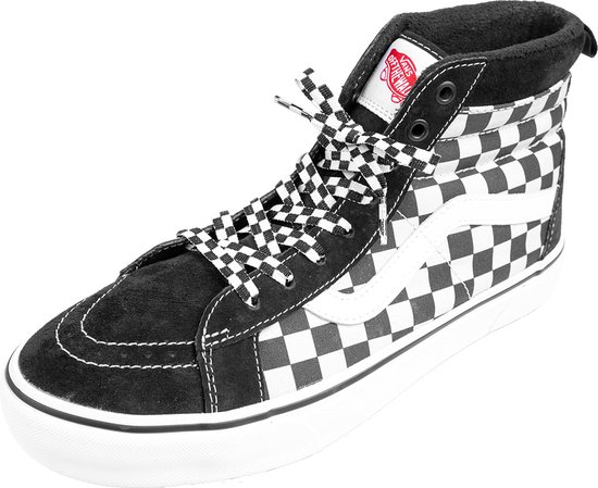 Sneakerveters | Platte schoenveters | zwart | polyester | geblokt | 100 cm