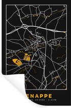 Muurstickers - Sticker Folie - Genappe - Plattegrond - Goud - Kaart - Stadskaart - 60x90 cm - Plakfolie - Muurstickers Kinderkamer - Zelfklevend Behang - Zelfklevend behangpapier - Stickerfolie