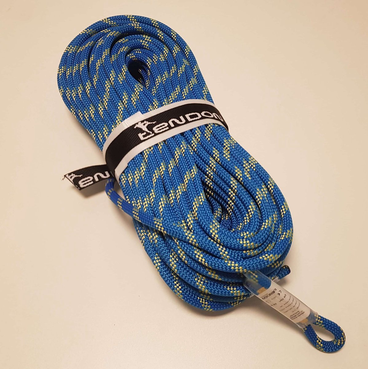 Tendon StaticTouw SECURE Ø11 mm, met 1 x aangenaaid oog op de uiteinde, rol 50m Blauw - Rol 50m