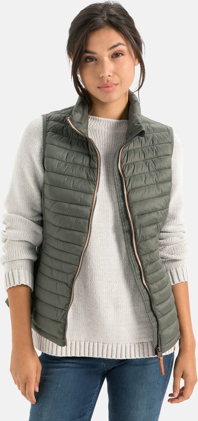 camel active Gewatteerd vest 100% gerecycleerd materiaal - Maat womenswear-38 - Khaki
