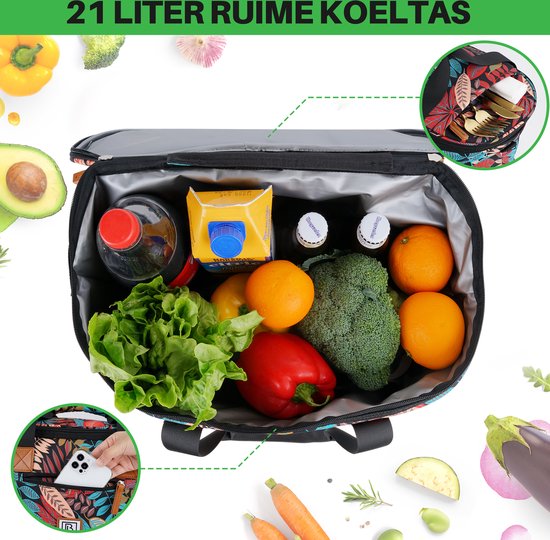 Brisby 4 Laags Geïsoleerde Koeltas - Boodschappentas 21 Liter -Jungle van Brisby — afbeelding 2