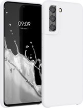 kwmobile telefoonhoesje geschikt voor Samsung Galaxy S21 FE - Hoesje met siliconen coating - Smartphone case in mat wit