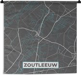 Tapisserie - Tapisserie - Carte - Zoutleeuw - Blauw - Plan de la ville - Carte - 60x60 cm - Tapisserie