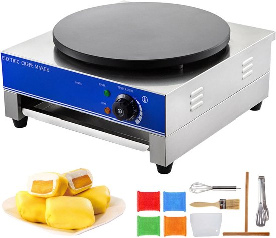 Foto: Crepe maker pannenkoek maker deegverdeler spatel wafelmaker wafelijzer crepemaker zwart professioneel