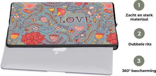 Housse ordinateur 15 pouces - Fille - Vogel - Amour - Motifs - Housse ordinateur