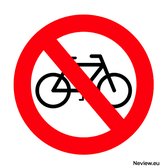 Bord "Geen fietsen plaatsen" - 10 x 10 cm - Voor binnen & buiten - Verboden voor fietsen