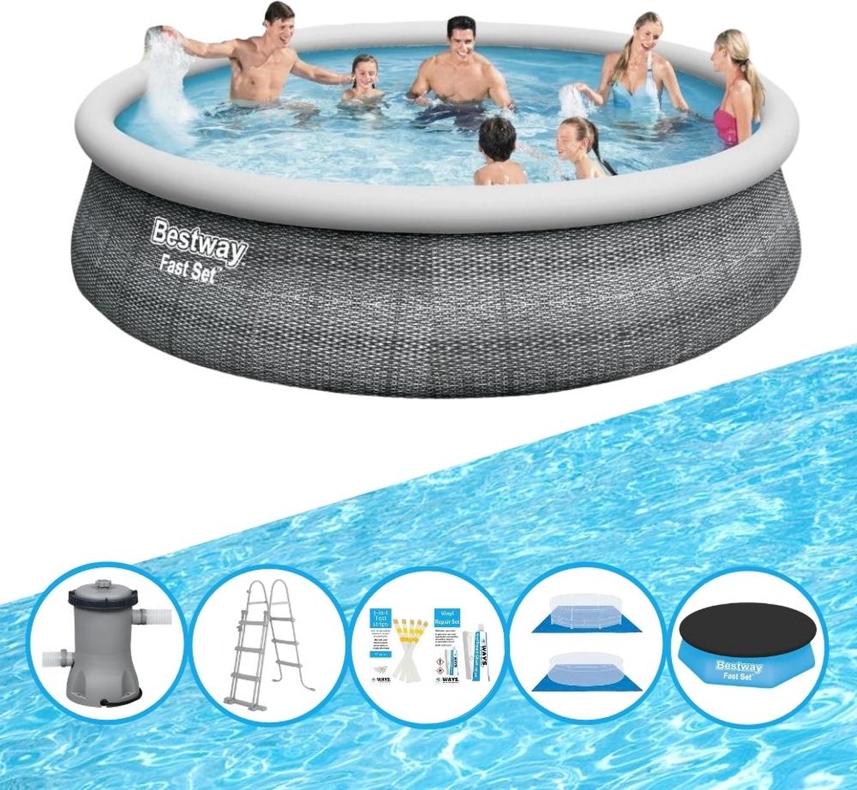 Zwembad Fast Set - 457x107 cm - Inclusief accessoires