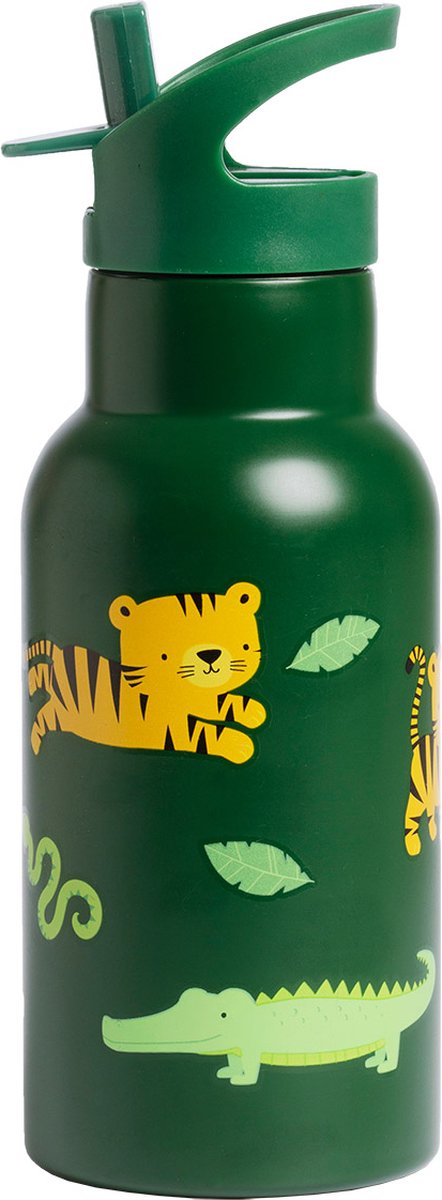 A Little Lovely Company - Dubbelwandige RVS drinkfles thermos - Jungle tijger
