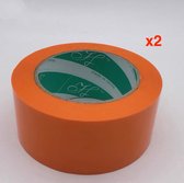 Verpakkingstape - Verpakking - 2 rollen - 50 mm x 100 m - Oranje