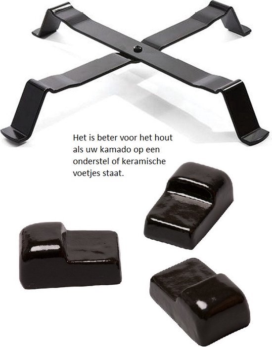 Big Green Egg Tafel - Buitenkeuken - 140x70cm - Gat 50cm - Zwart Staal en Hout - BBQ Tafel - Kamado Tafel - Barbecue - Bastard - Grill Guru - Kamado Joe - Ombouw - Onderstel - Geschikt voor vele modellen van Bastard — afbeelding 4