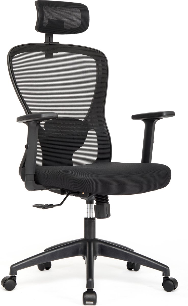 Milo Eino M1 - Ergonomische Bureaustoel - Compleet Verstelbaar - Bureaustoel voor Volwassenen - Mesh - Bureaustoel - Gamestoel - Zwart