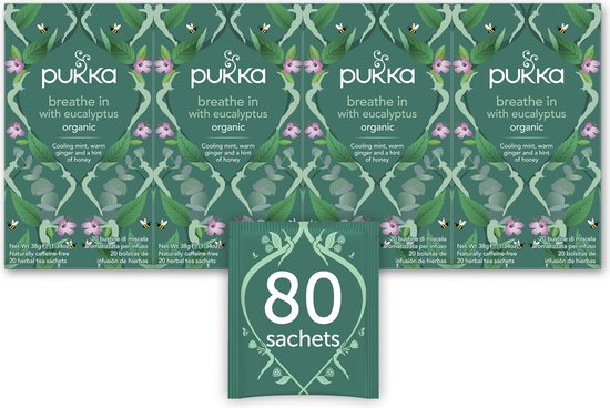 Pukka Breathe In Thee, met munt, eucalyptus en gember - 4 x 20 zakjes - GB-BIO-05