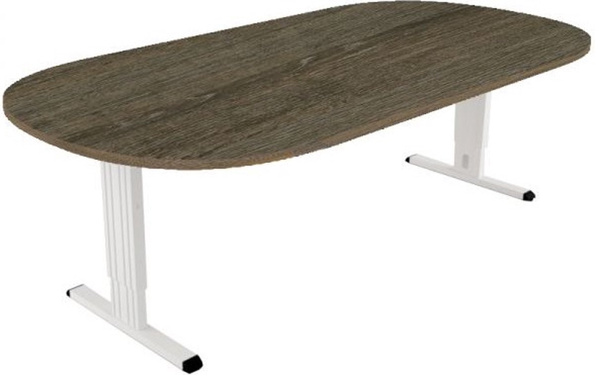 Offeco Bureau Bolton - Bureau - Bureautafel - Vergadertafel - Gaming bureau - Game bureau - Computertafel - Desk - Bureau Wit - Verstelbaar bureau - Gaming Desk - Bureau tafel - Bureau verstelbaar   Bruin eiken -240x120cm-- blad-  onderstel- x120