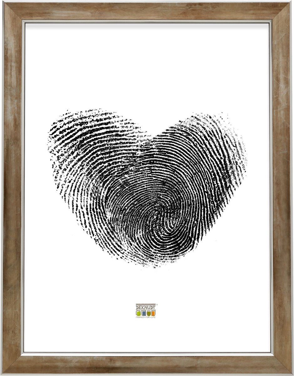 Deknudt Frames fotolijst S45YD3 - brons met zilver biesje - 40x50 cm