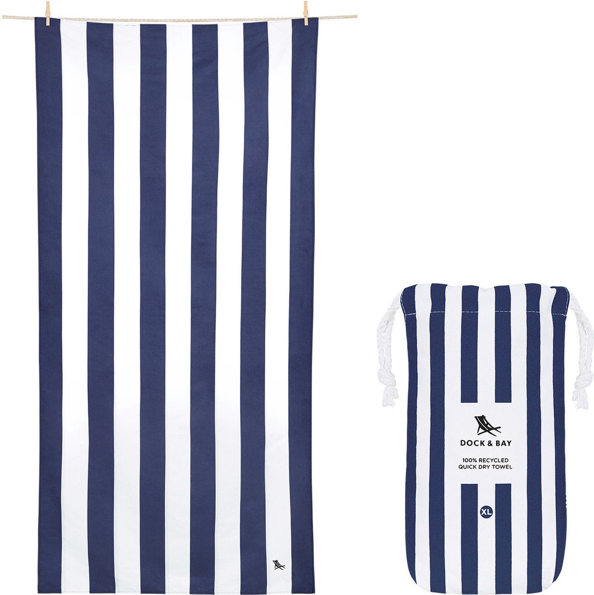 Dock & Bay Cabana - Strandlaken - Extra Large - ( 200x90cm ) - Whitsunday Blue