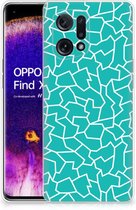 Coque arrière Coque en Siliconen OPPO Find X5 Phone Case Cracks Blue