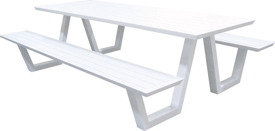 DKS Picnic tafel Bam aluminium wit - 240 cm