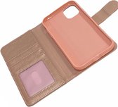 iPhone 12 Mini Roze Stevige Portemonnee Wallet Case - Pasjeshouder - boek Telefoonhoesje Kunstleer - Book case - 2x Gratis Screen Protector