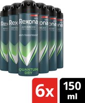 Bol.com Rexona Dry Quantum Deodorant - 6 x 150 ml - Voordeelverpakking aanbieding