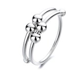 Anxiety Ring - (Dubbele ring) - Stress Ring - Fidget Ring - Anxiety Ring For Finger - Silver Draaibare Ring Dames - Spinning Ring - Spinner Ring - One Size
