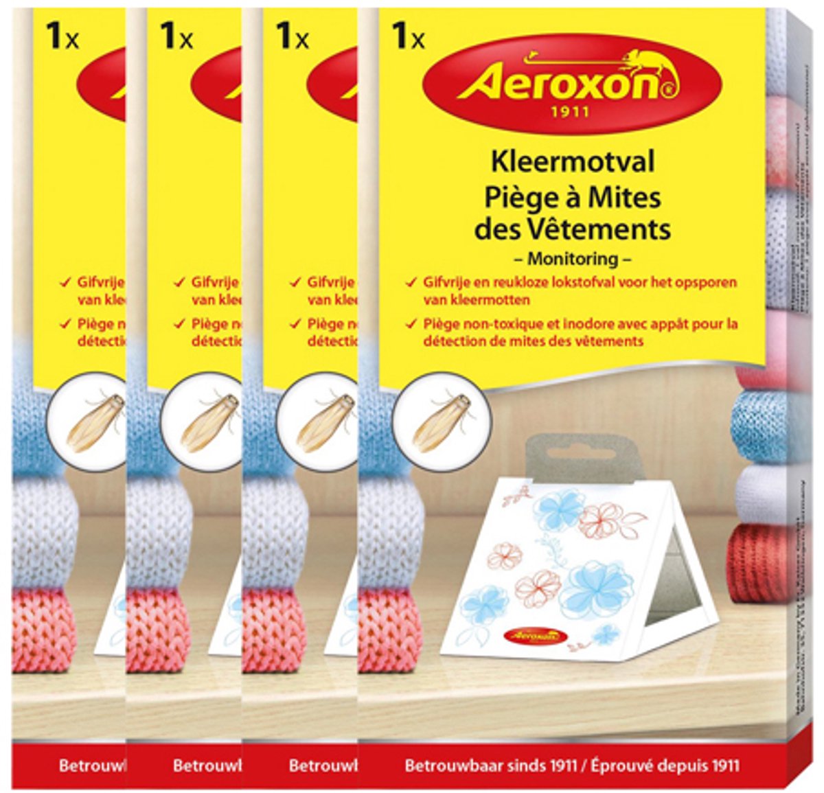 Aeroxon Kleermotval - 4 Stuks