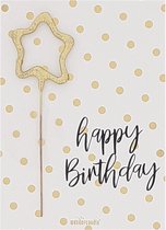 Mini verjaardagskaart - sterretje - wondercandle - mini kaart met sparkle - ster - happy birthday - verjaardagskaart - wenskaart met sparkle