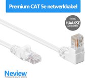 Neview - Câble patch UTP premium 50 cm - CAT 5e - Fiche coudée - Wit - (câble réseau/câble internet)