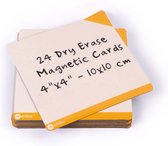 Rewrities Notes - 24 gele Dry Erase magneetkaarten 10 x 10 cm -met whiteboard marker & Rewipie - Herbruikbare notities voor whiteboard, taken, planning, projecten, organisatie