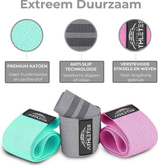 Lot de 3 Bandes de résistance Douxe - Résistance dure - Bandes de résistance - Bandes de fitness - Bande de résistance