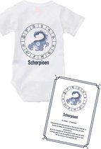 Romper en schilderij sterrenbeeld Schorpioen (baby) maat 62/68 cadeau set